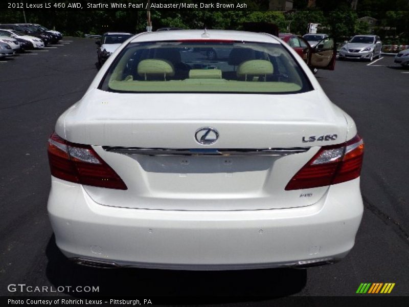 Starfire White Pearl / Alabaster/Matte Dark Brown Ash 2012 Lexus LS 460 AWD