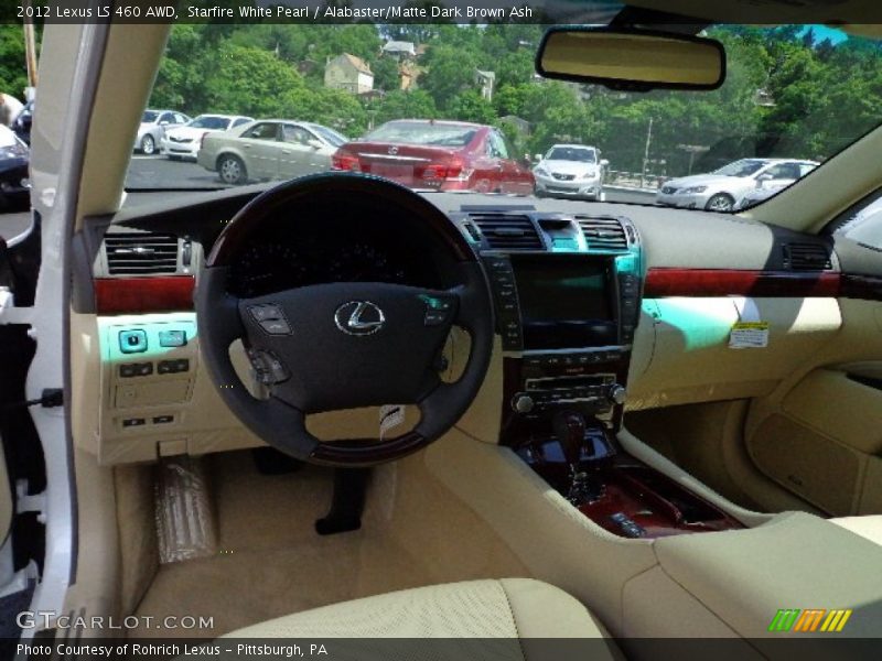 Starfire White Pearl / Alabaster/Matte Dark Brown Ash 2012 Lexus LS 460 AWD