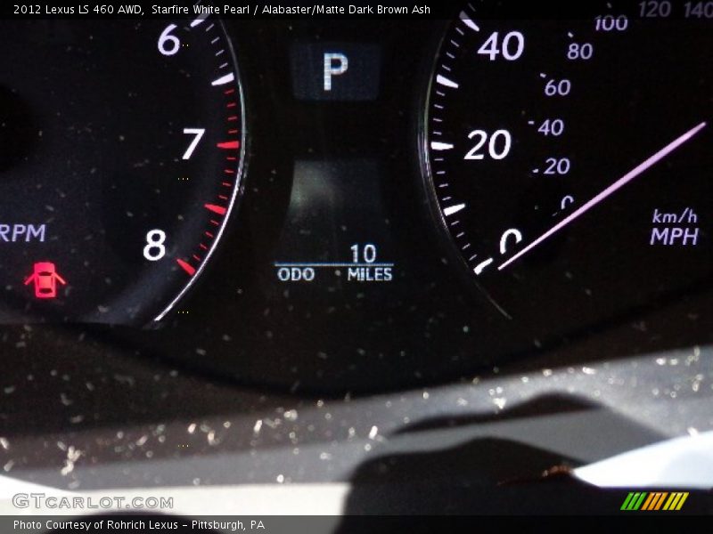Starfire White Pearl / Alabaster/Matte Dark Brown Ash 2012 Lexus LS 460 AWD