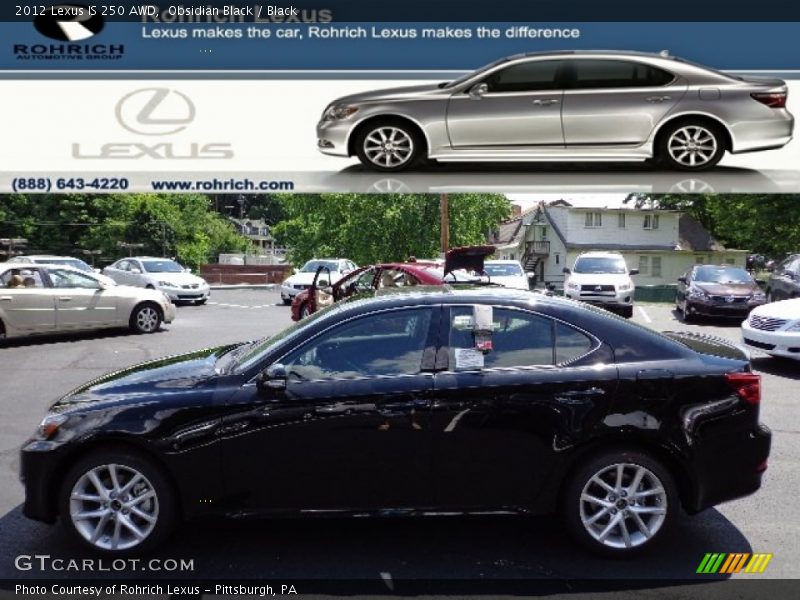 Obsidian Black / Black 2012 Lexus IS 250 AWD