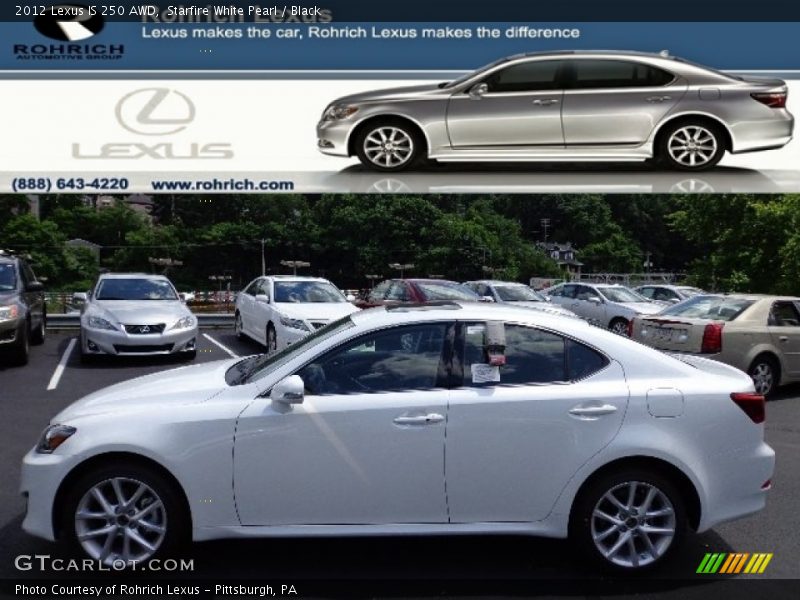 Starfire White Pearl / Black 2012 Lexus IS 250 AWD