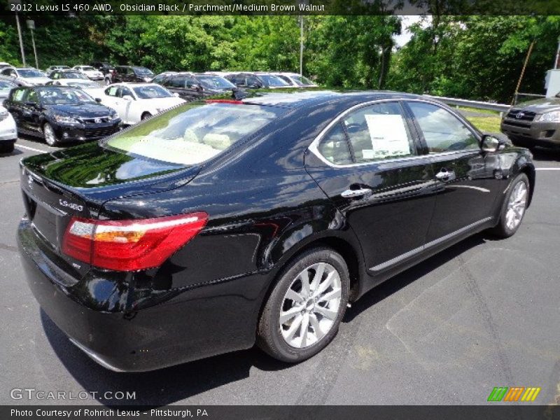 Obsidian Black / Parchment/Medium Brown Walnut 2012 Lexus LS 460 AWD
