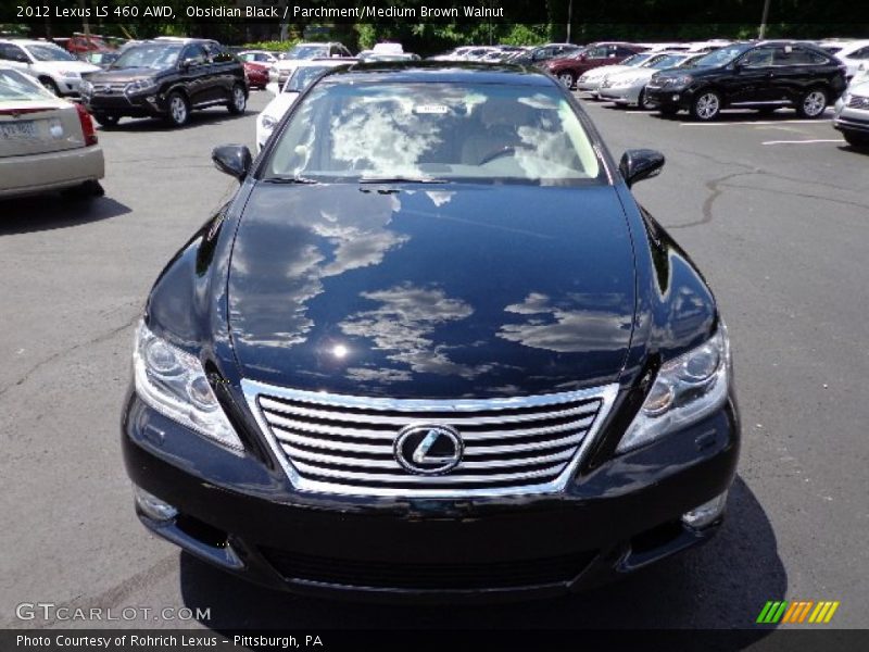 Obsidian Black / Parchment/Medium Brown Walnut 2012 Lexus LS 460 AWD