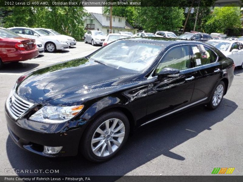Obsidian Black / Parchment/Medium Brown Walnut 2012 Lexus LS 460 AWD