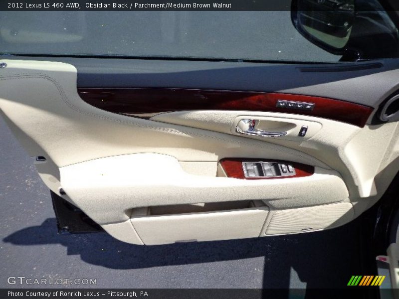 Obsidian Black / Parchment/Medium Brown Walnut 2012 Lexus LS 460 AWD