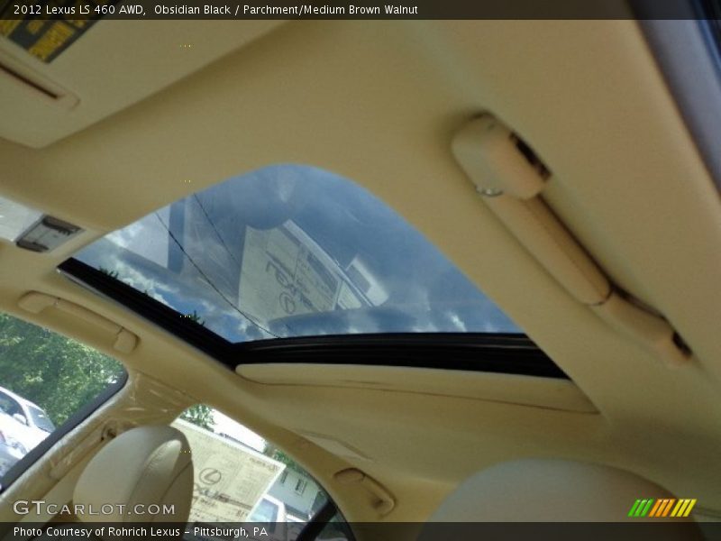Obsidian Black / Parchment/Medium Brown Walnut 2012 Lexus LS 460 AWD