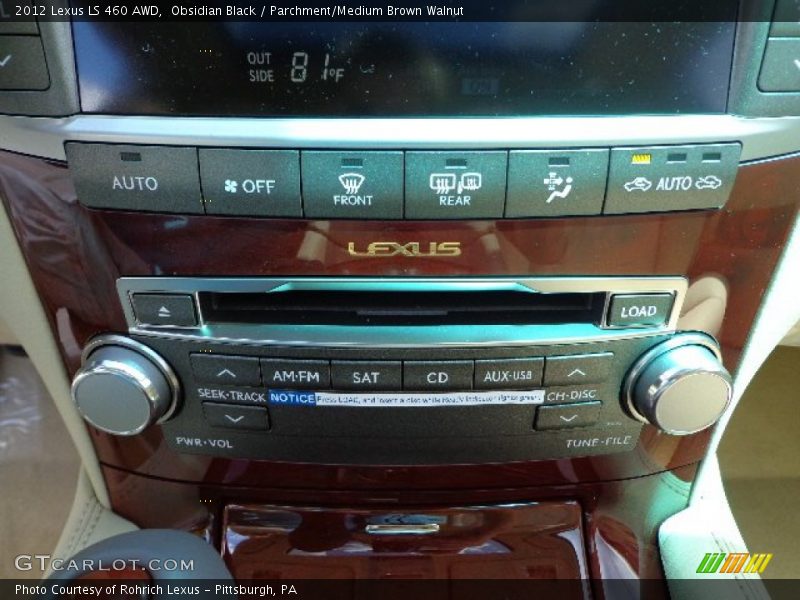 Obsidian Black / Parchment/Medium Brown Walnut 2012 Lexus LS 460 AWD