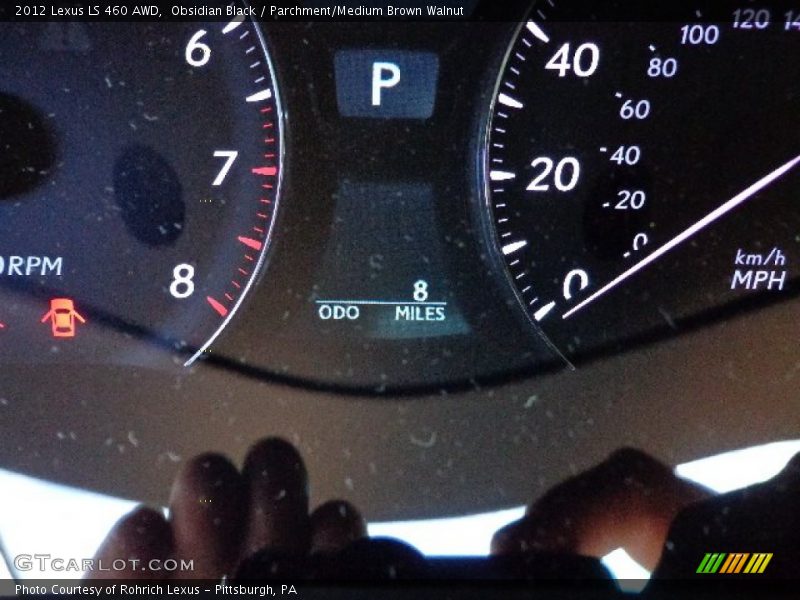 Obsidian Black / Parchment/Medium Brown Walnut 2012 Lexus LS 460 AWD