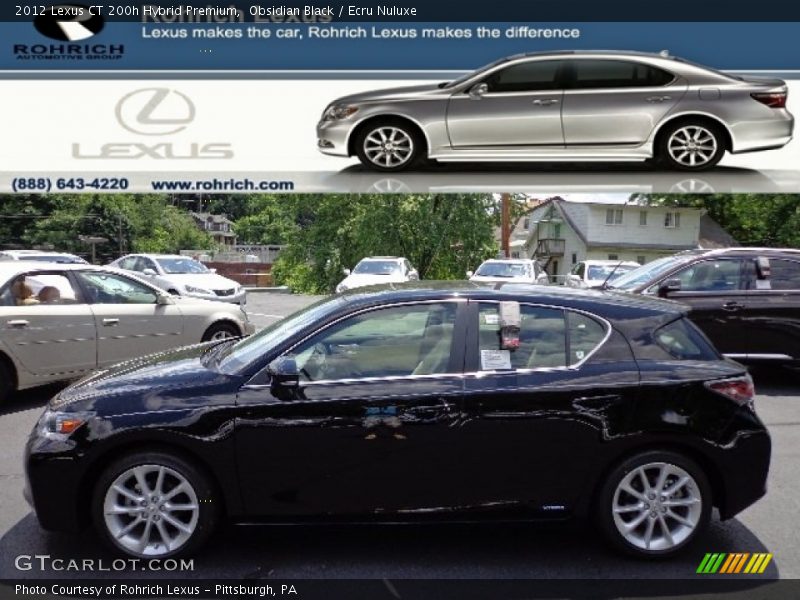 Obsidian Black / Ecru Nuluxe 2012 Lexus CT 200h Hybrid Premium