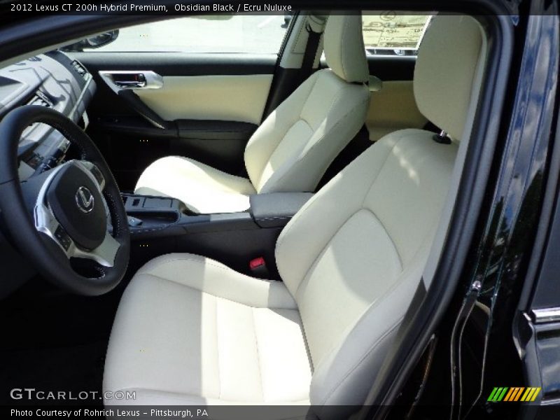 Obsidian Black / Ecru Nuluxe 2012 Lexus CT 200h Hybrid Premium
