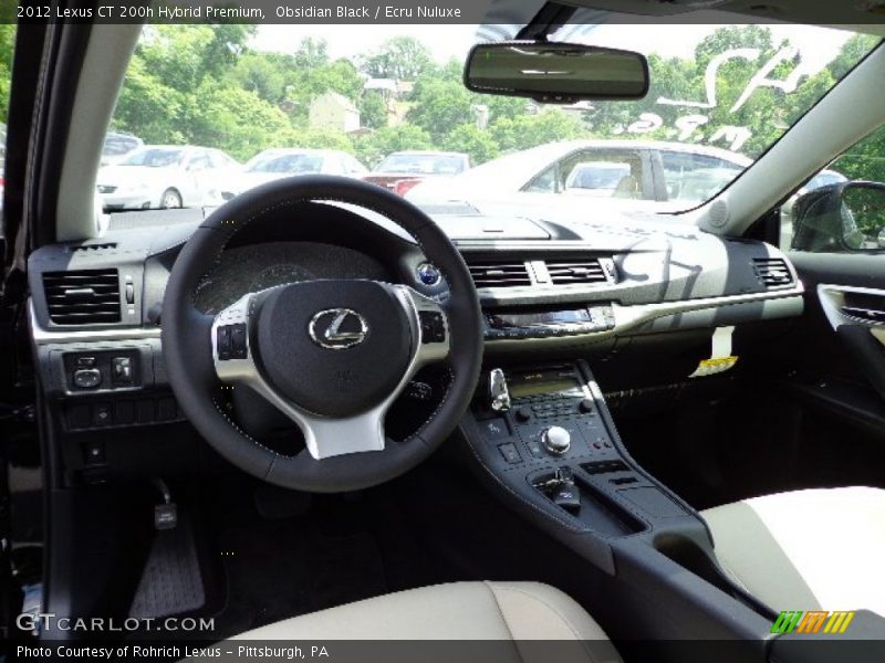 Obsidian Black / Ecru Nuluxe 2012 Lexus CT 200h Hybrid Premium
