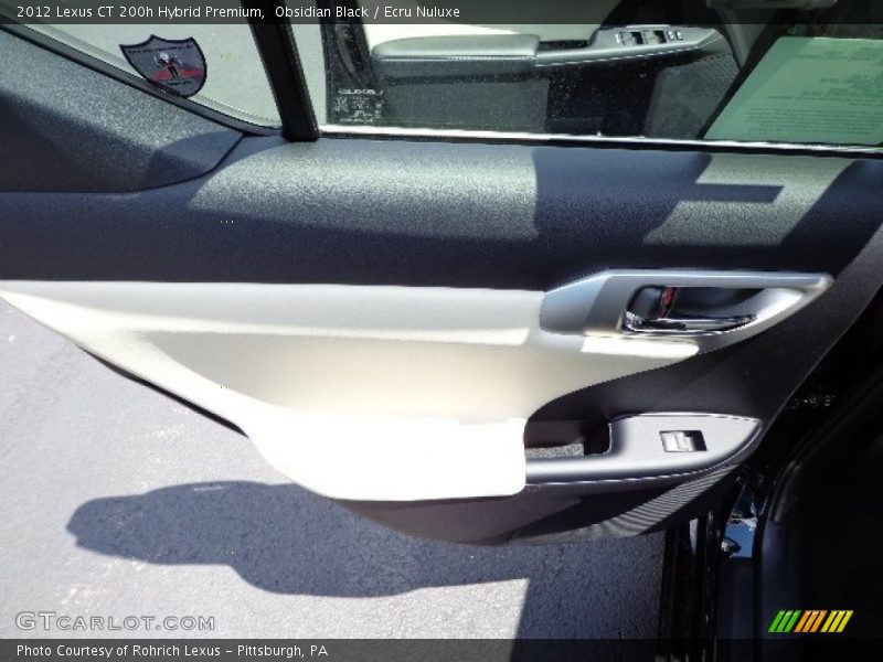 Obsidian Black / Ecru Nuluxe 2012 Lexus CT 200h Hybrid Premium