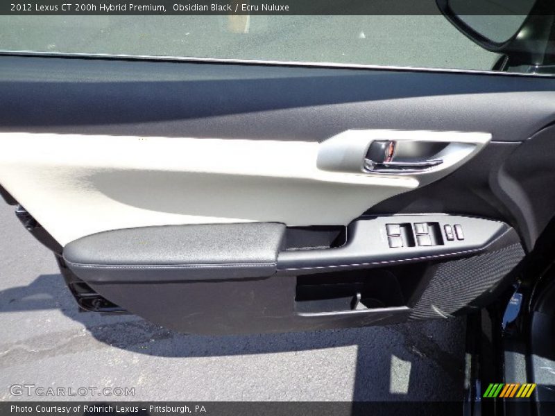 Obsidian Black / Ecru Nuluxe 2012 Lexus CT 200h Hybrid Premium