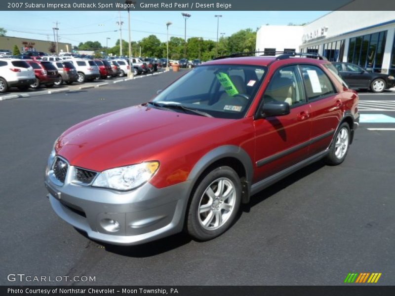Garnet Red Pearl / Desert Beige 2007 Subaru Impreza Outback Sport Wagon