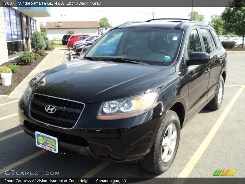 Ebony Black / Gray 2007 Hyundai Santa Fe GLS 4WD