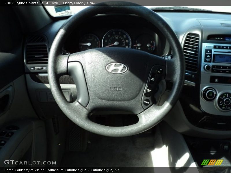 Ebony Black / Gray 2007 Hyundai Santa Fe GLS 4WD