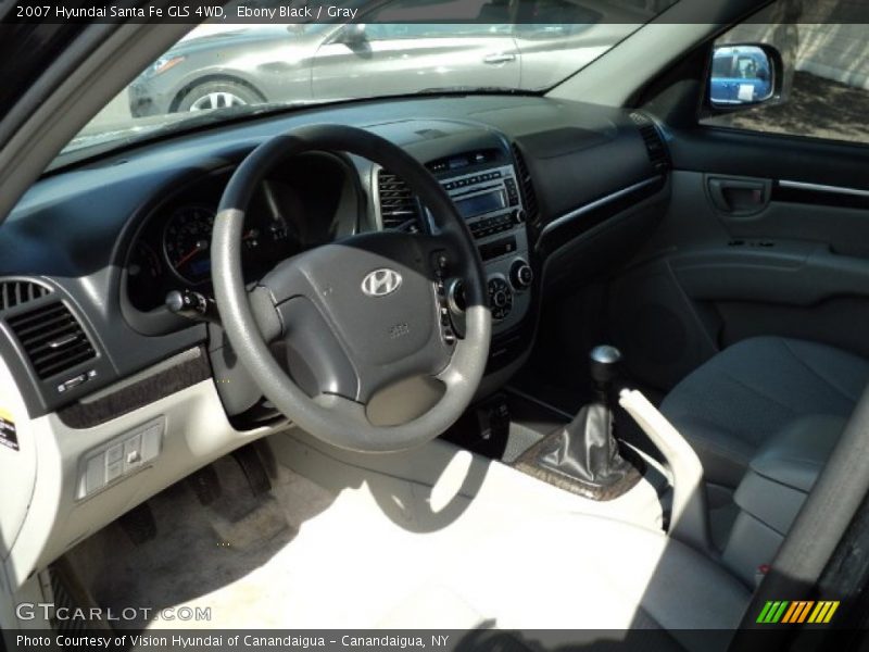 Ebony Black / Gray 2007 Hyundai Santa Fe GLS 4WD