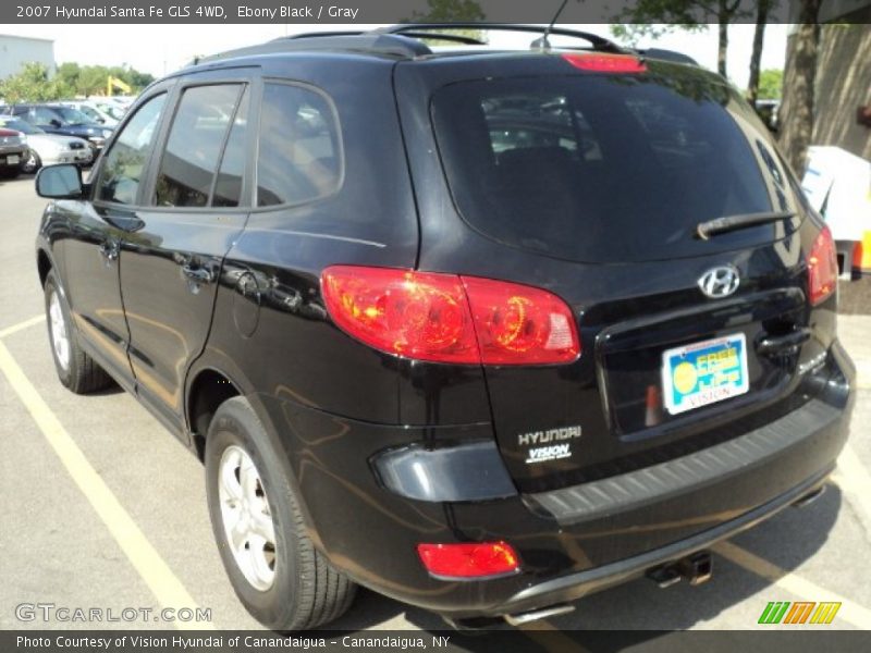 Ebony Black / Gray 2007 Hyundai Santa Fe GLS 4WD