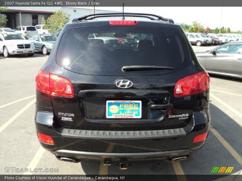 Ebony Black / Gray 2007 Hyundai Santa Fe GLS 4WD