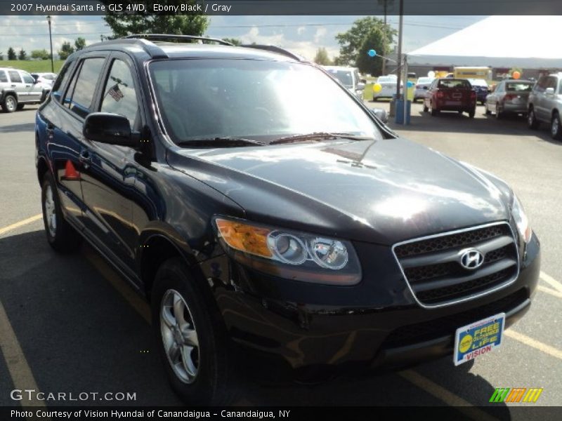 Ebony Black / Gray 2007 Hyundai Santa Fe GLS 4WD