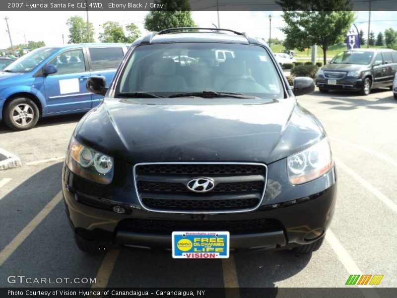 Ebony Black / Gray 2007 Hyundai Santa Fe GLS 4WD