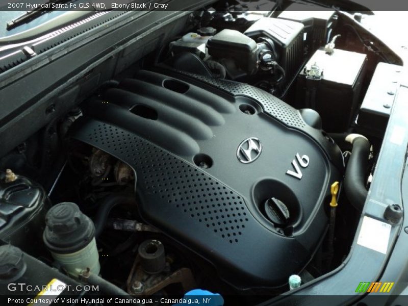 Ebony Black / Gray 2007 Hyundai Santa Fe GLS 4WD