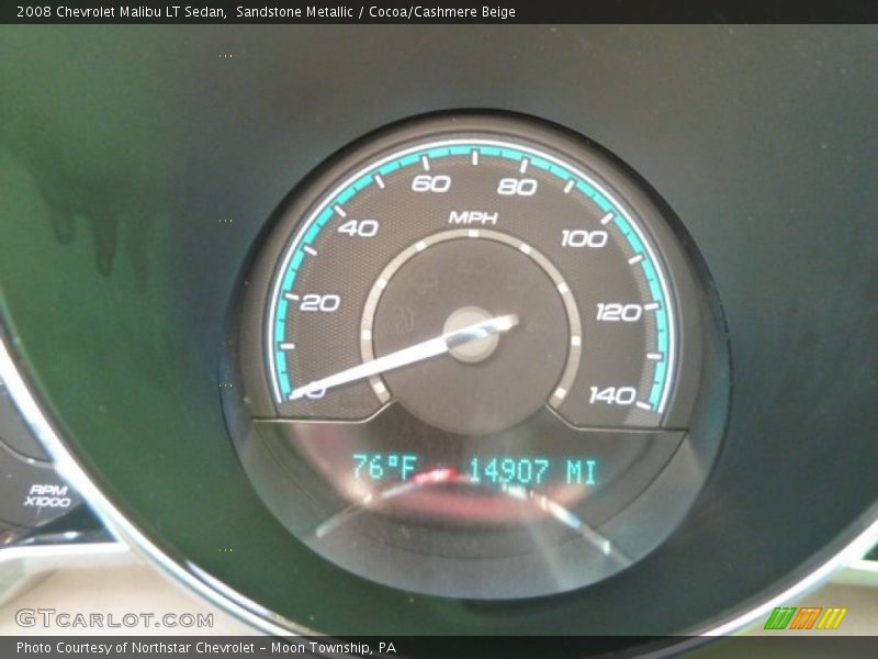 Sandstone Metallic / Cocoa/Cashmere Beige 2008 Chevrolet Malibu LT Sedan