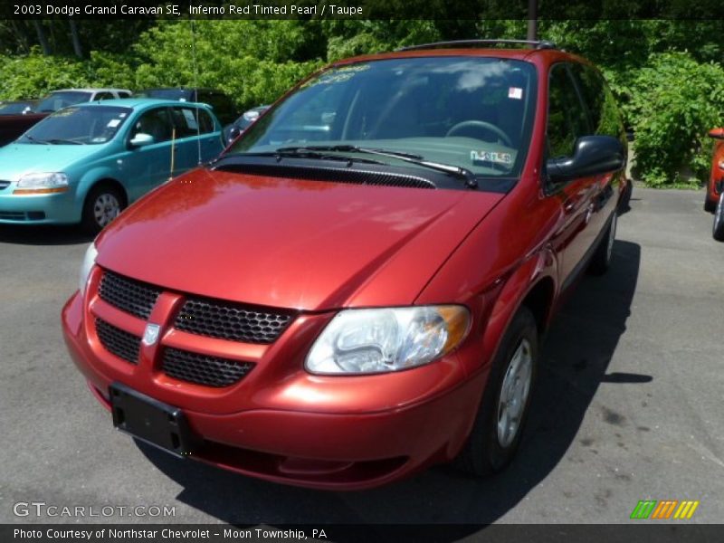Inferno Red Tinted Pearl / Taupe 2003 Dodge Grand Caravan SE