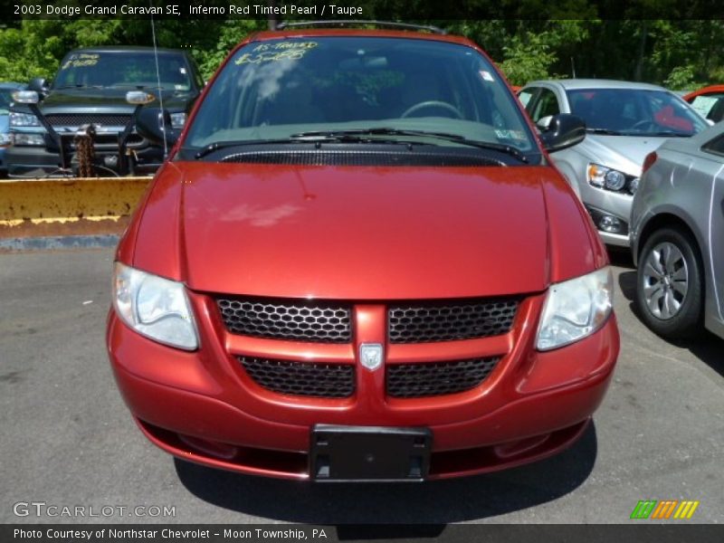 Inferno Red Tinted Pearl / Taupe 2003 Dodge Grand Caravan SE