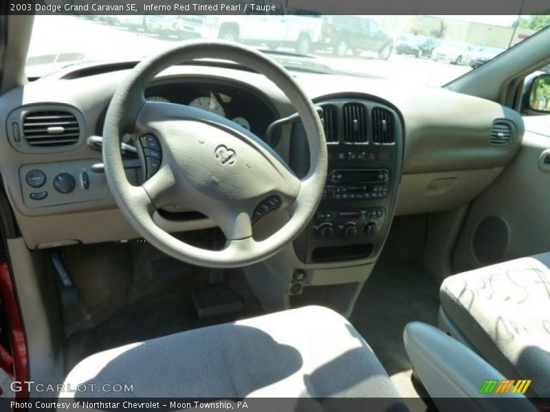 Inferno Red Tinted Pearl / Taupe 2003 Dodge Grand Caravan SE