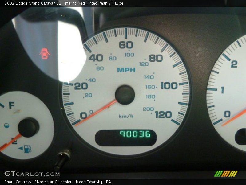 Inferno Red Tinted Pearl / Taupe 2003 Dodge Grand Caravan SE