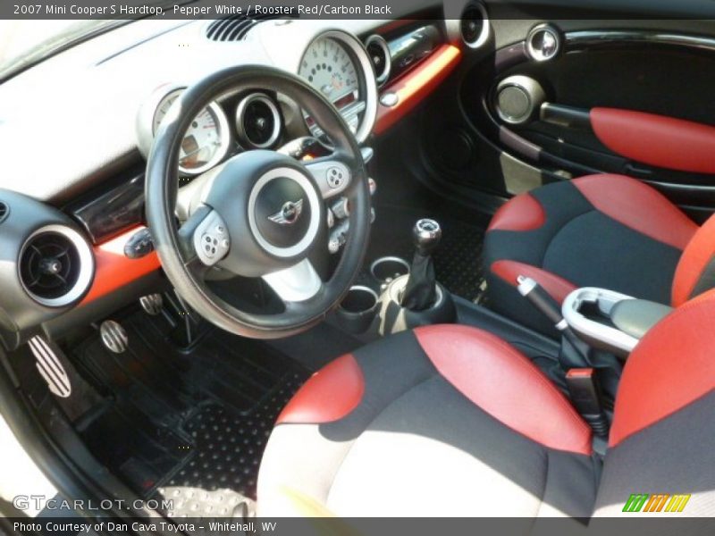 Pepper White / Rooster Red/Carbon Black 2007 Mini Cooper S Hardtop