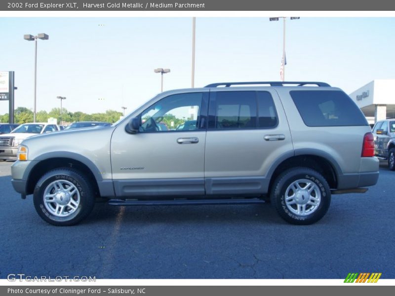 Harvest Gold Metallic / Medium Parchment 2002 Ford Explorer XLT