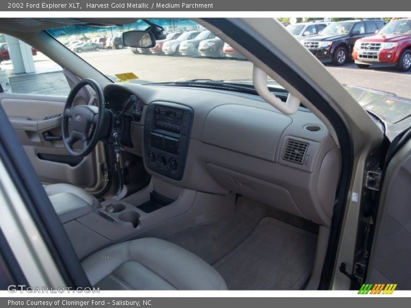 Harvest Gold Metallic / Medium Parchment 2002 Ford Explorer XLT