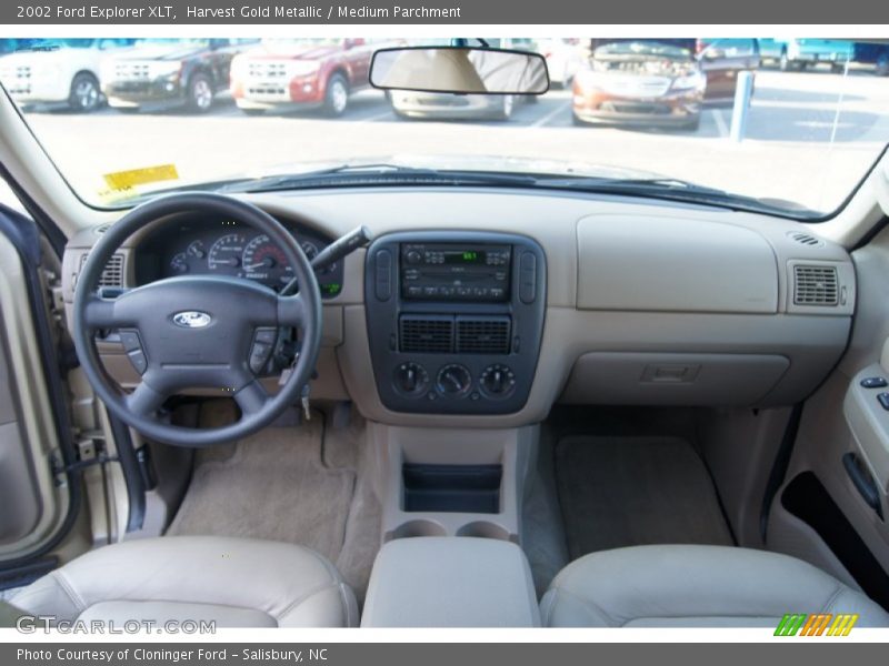 Harvest Gold Metallic / Medium Parchment 2002 Ford Explorer XLT