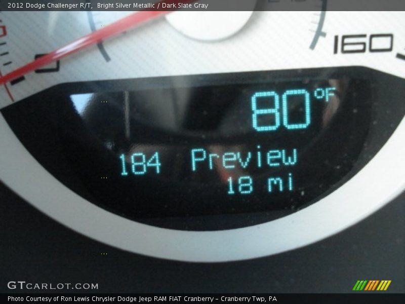 Bright Silver Metallic / Dark Slate Gray 2012 Dodge Challenger R/T