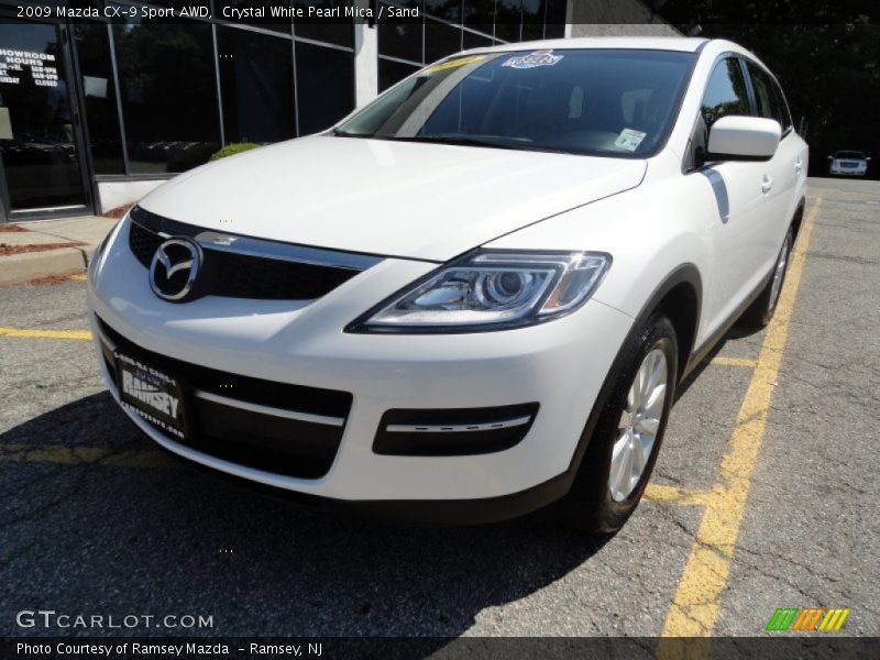 Crystal White Pearl Mica / Sand 2009 Mazda CX-9 Sport AWD