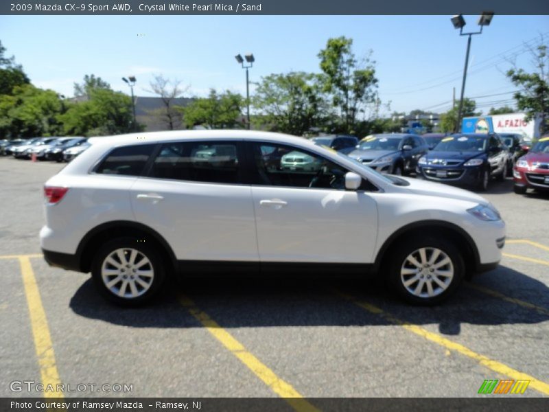 Crystal White Pearl Mica / Sand 2009 Mazda CX-9 Sport AWD