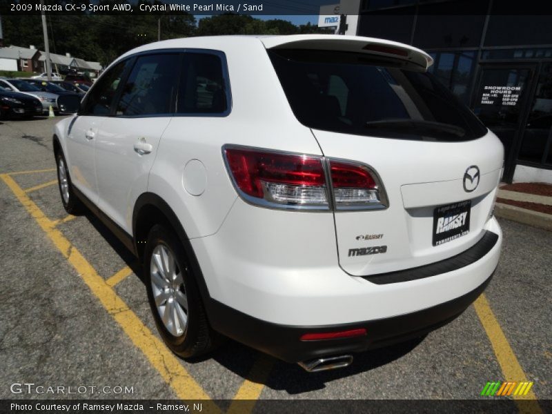 Crystal White Pearl Mica / Sand 2009 Mazda CX-9 Sport AWD