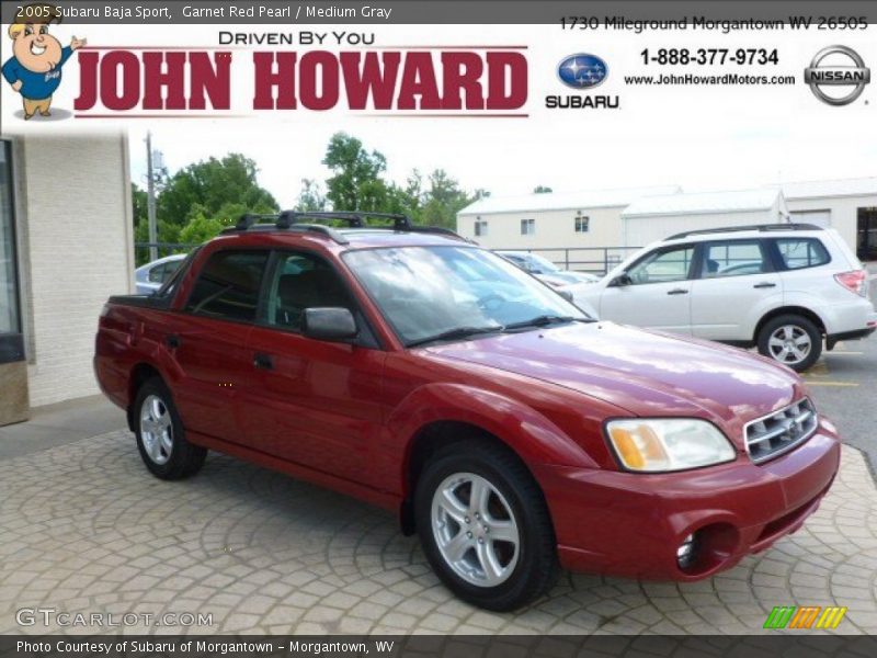 Garnet Red Pearl / Medium Gray 2005 Subaru Baja Sport