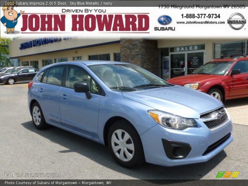 Sky Blue Metallic / Ivory 2012 Subaru Impreza 2.0i 5 Door