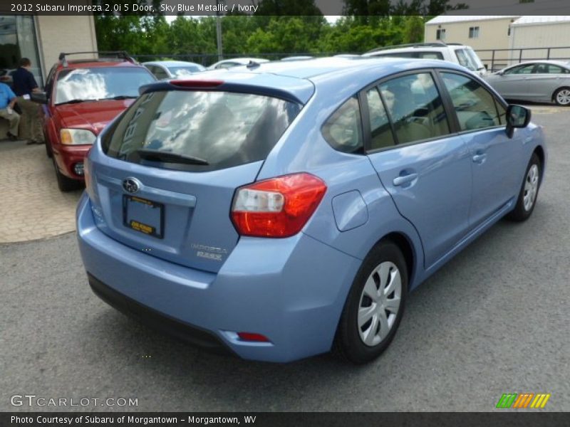 Sky Blue Metallic / Ivory 2012 Subaru Impreza 2.0i 5 Door