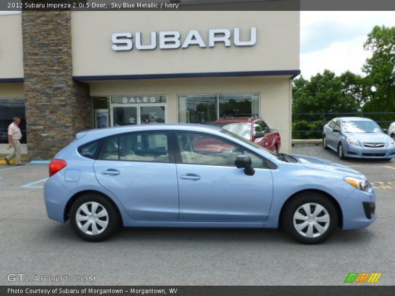 Sky Blue Metallic / Ivory 2012 Subaru Impreza 2.0i 5 Door