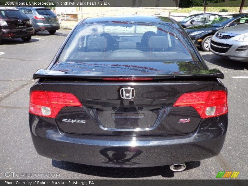 Nighthawk Black Pearl / Black 2008 Honda Civic Si Sedan