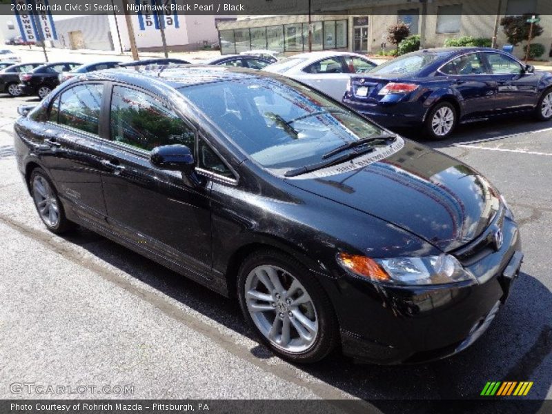 Nighthawk Black Pearl / Black 2008 Honda Civic Si Sedan