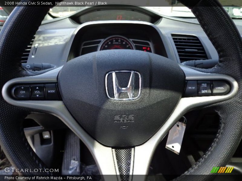 Nighthawk Black Pearl / Black 2008 Honda Civic Si Sedan