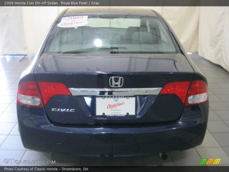 Royal Blue Pearl / Gray 2009 Honda Civic DX-VP Sedan