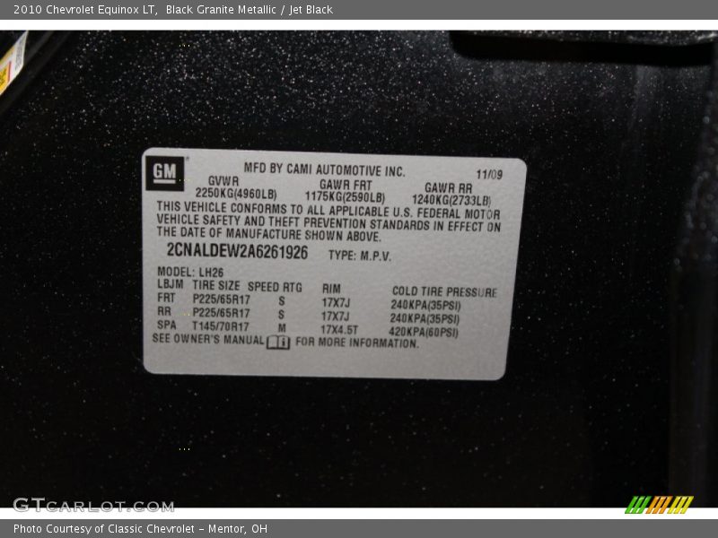 Black Granite Metallic / Jet Black 2010 Chevrolet Equinox LT