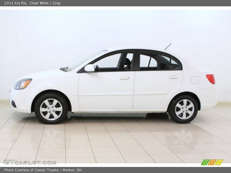 Clear White / Gray 2011 Kia Rio