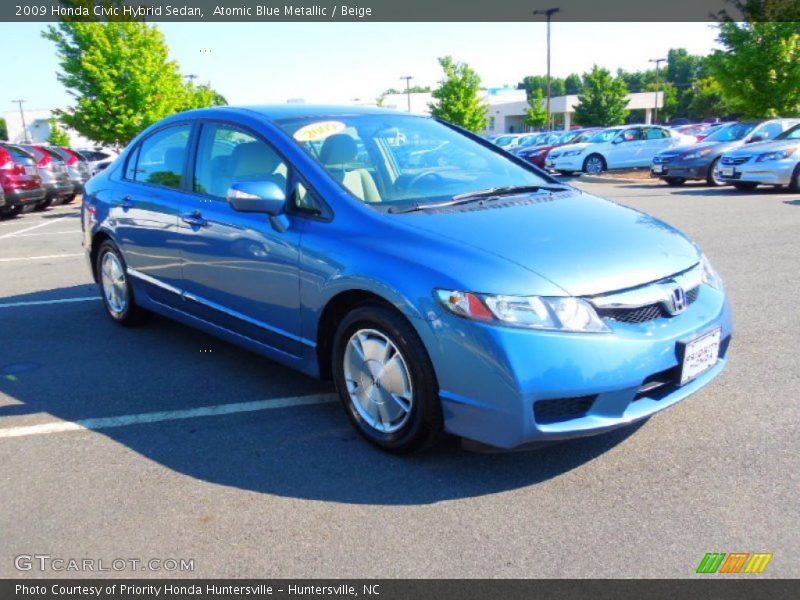 Atomic Blue Metallic / Beige 2009 Honda Civic Hybrid Sedan